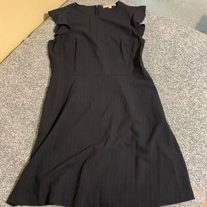 LOFT ruffle sleeve pinstriped dress with pockets!